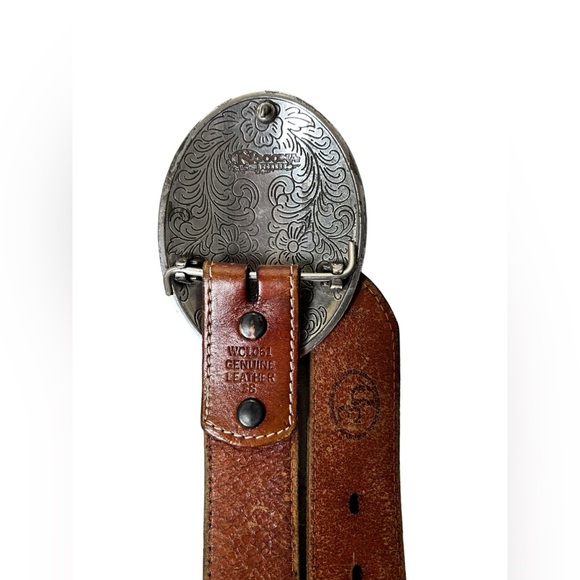 Nocona Texas Buckle Brown Leather Belt - Picture 5 of 7